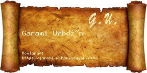 Garami Urbán névjegykártya